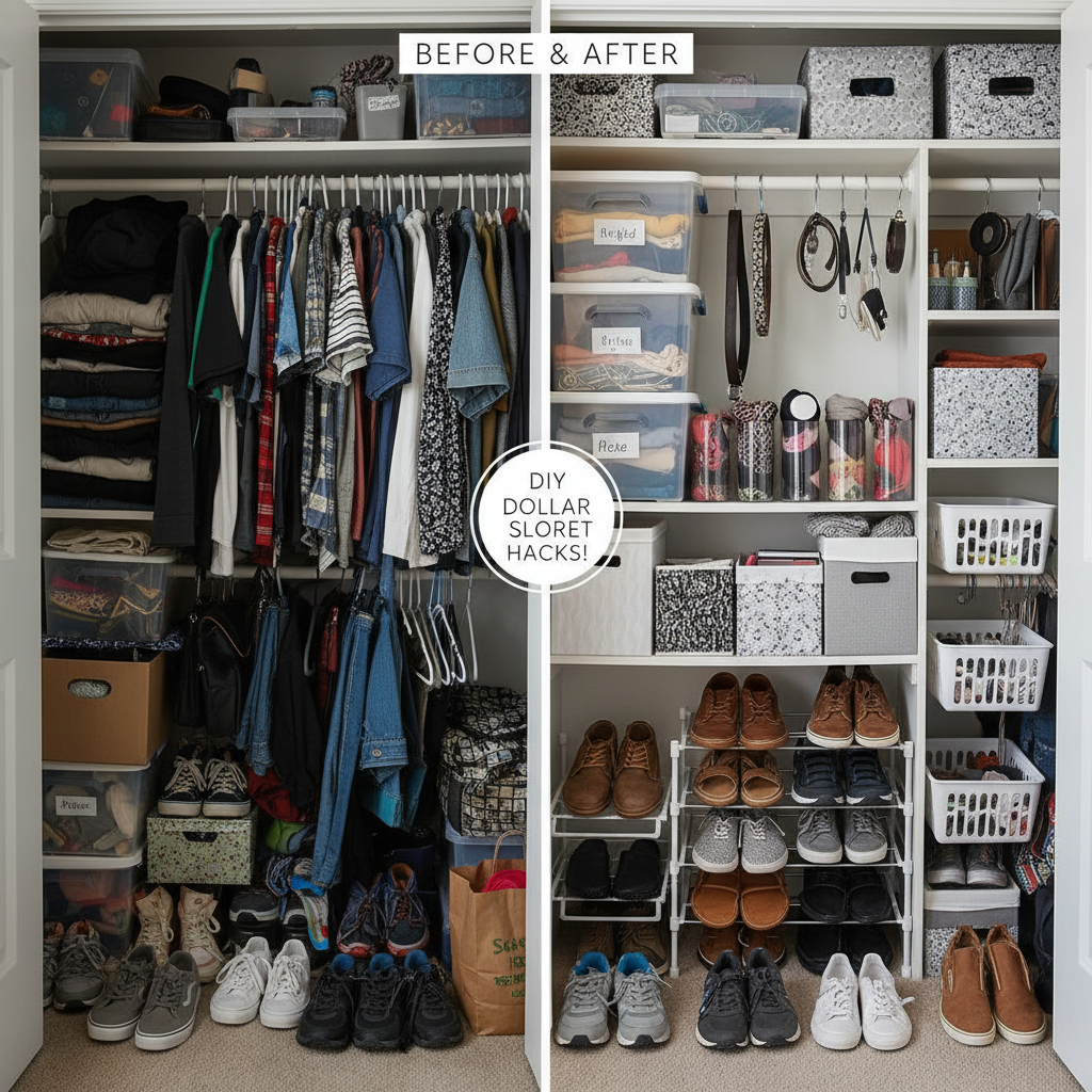 Double Your Closet Space: 10 Genius Dollar Store Hacks For Small Rooms
