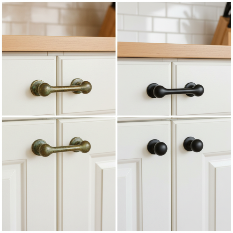 Kitchen Makeover Hack: Spray Painting Hardware for a High-End Look