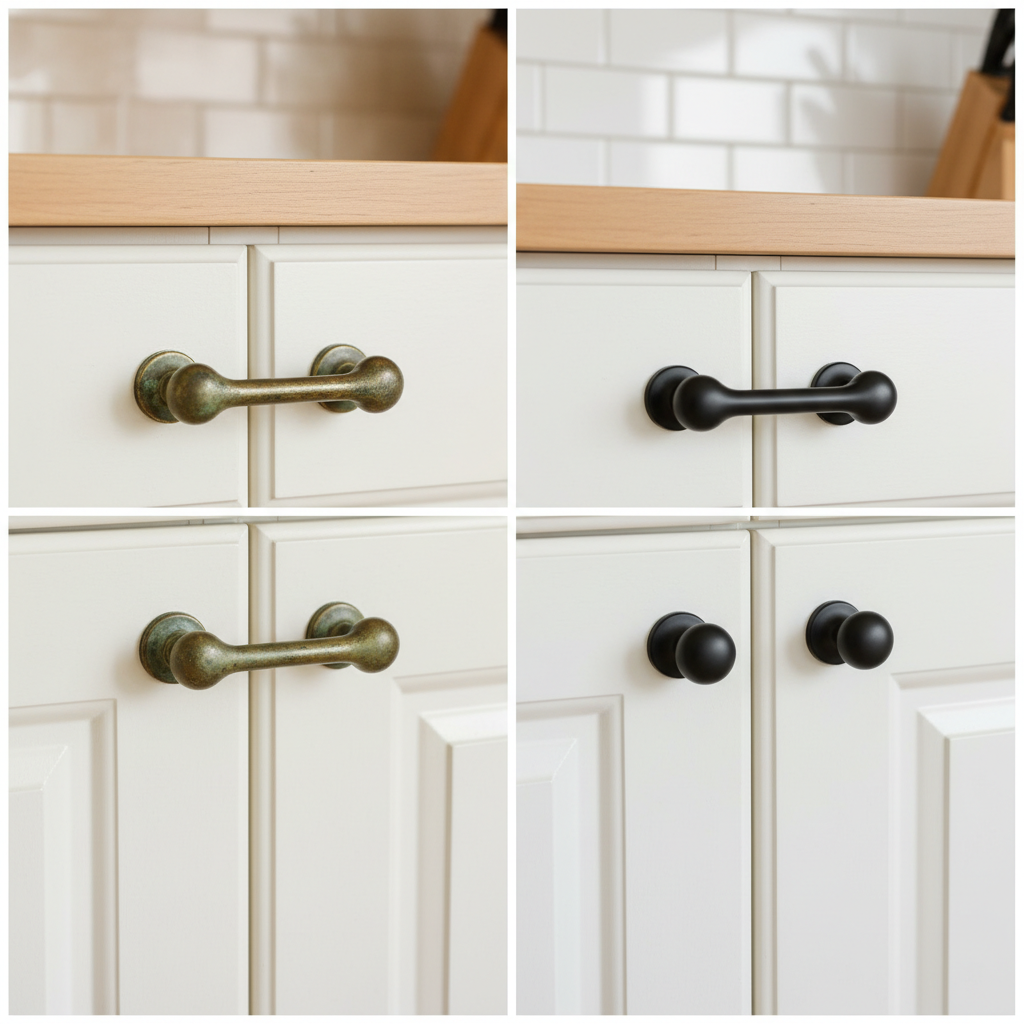Kitchen Makeover Hack: Spray Painting Hardware for a High-End Look