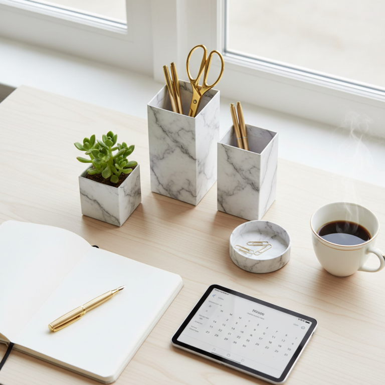 Organize Your Desk For Free Using Cereal Boxes (Look How Chic!)