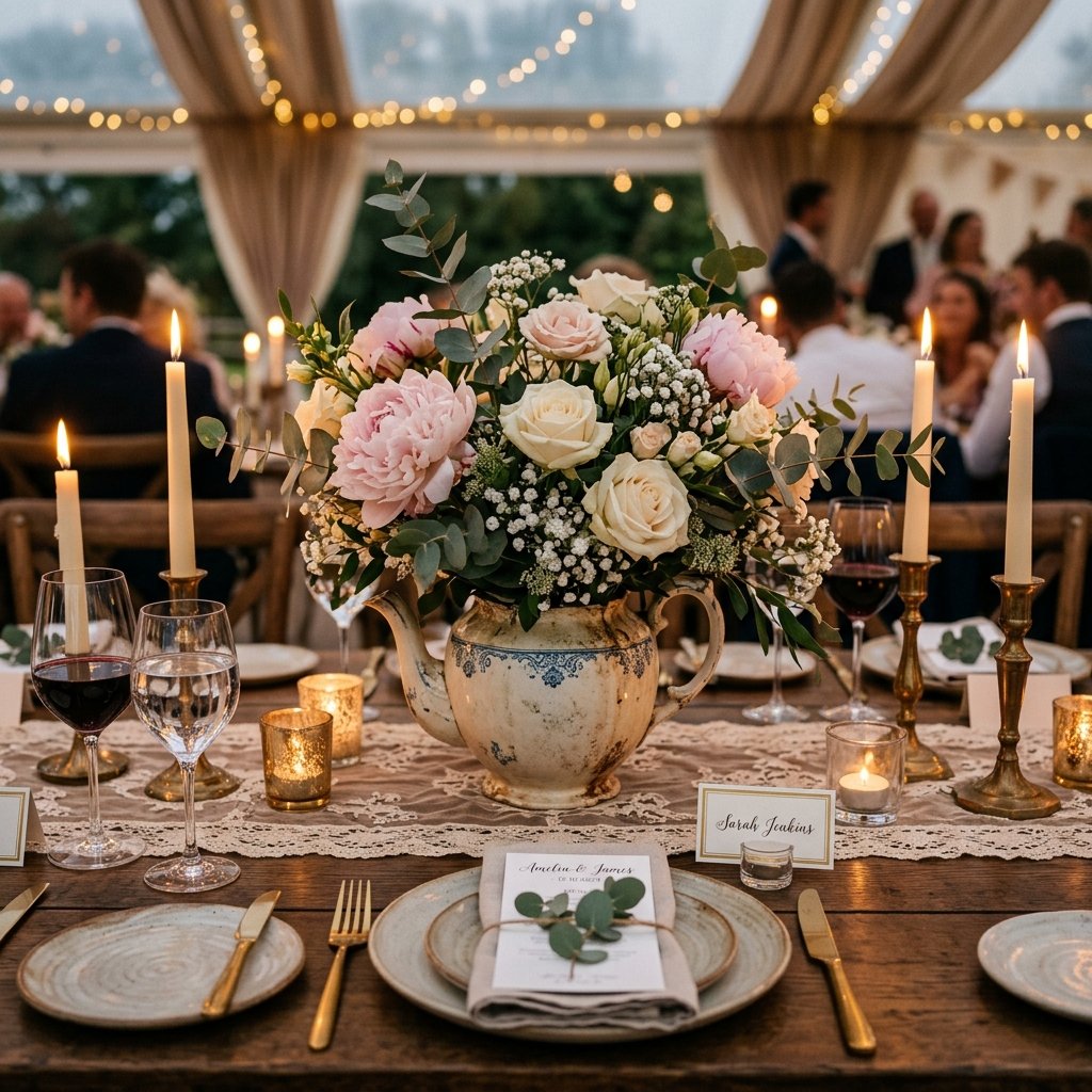 15 Gorgeous DIY Vintage Teapot Wedding Centerpieces Your Guests Will Obsess Over