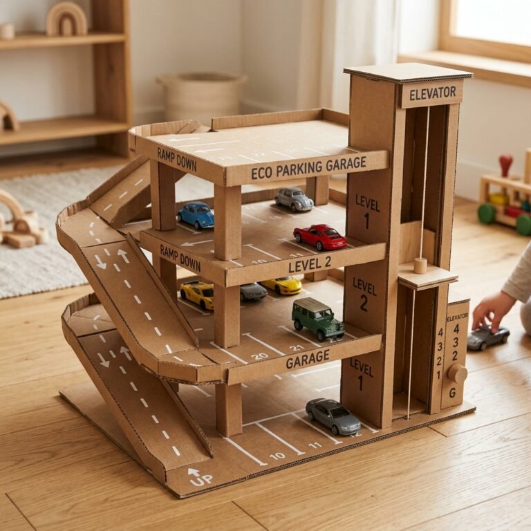 Best Cardboard Toy Ever! DIY Toy Car Parking Garage in 3 Easy Steps