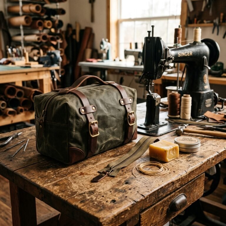 Better Than Store-Bought! How To Sew A Rugged Waxed Canvas Dopp Kit For Men