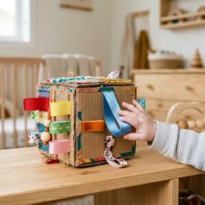 Boost Baby's Brain Power Instantly with This Free DIY Cardboard Ribbon Pulling Toy!