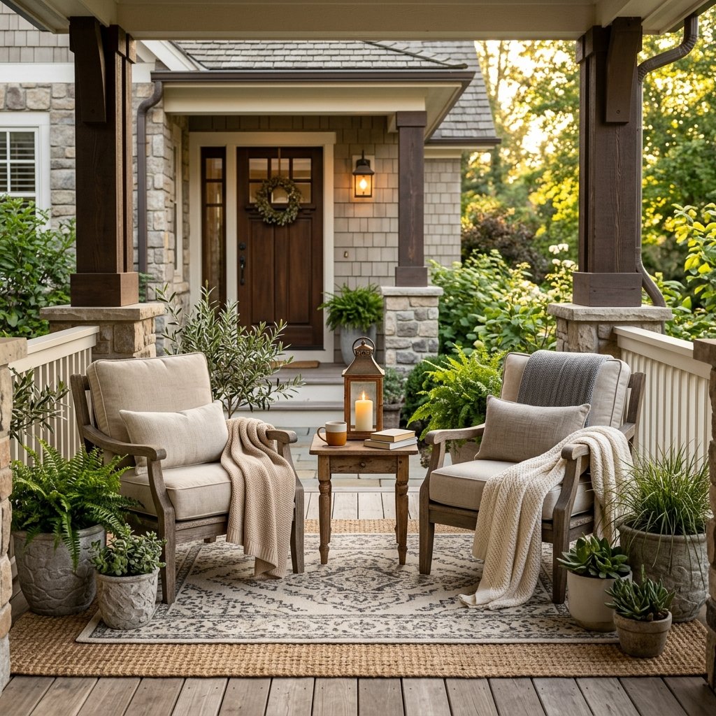 Cozy On A Budget: How To Create A High-End Front Porch Seating Area For Under $50