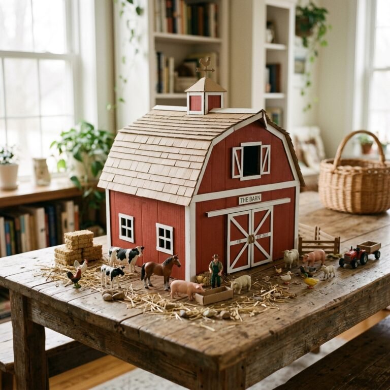 Create a Magical DIY Cardboard Box Toy Barn for Kids (Free & Easy Weekend Craft)