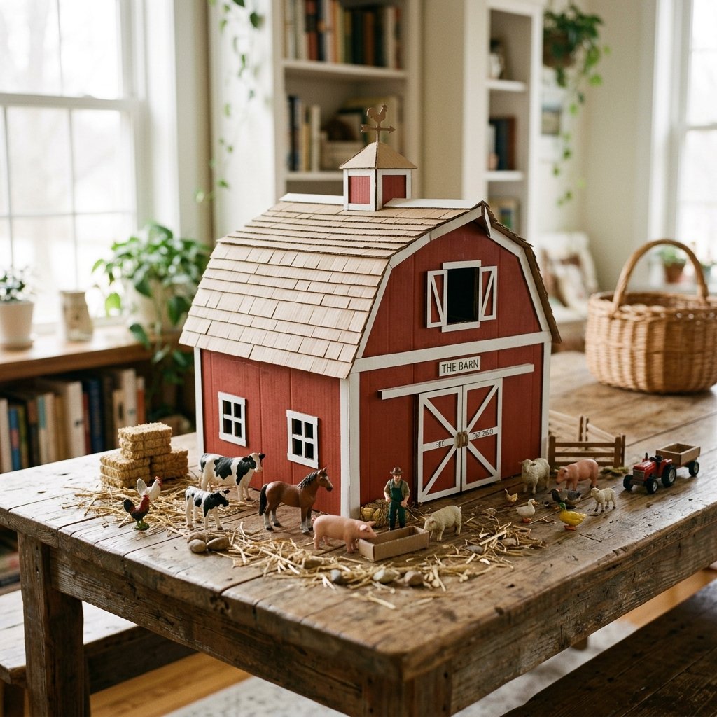 Create a Magical DIY Cardboard Box Toy Barn for Kids (Free & Easy Weekend Craft)
