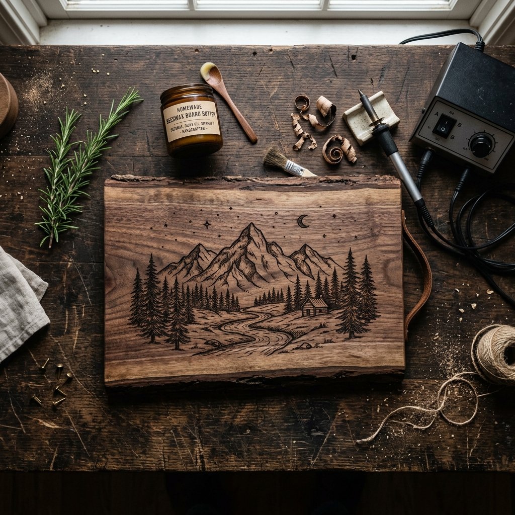 Create A Stunning DIY Wood Burned Cutting Board He Will Actually Use Every Day!