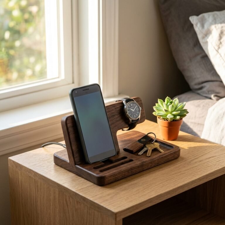 Declutter His Nightstand: Build This Easy DIY Wooden Phone Docking Station In An Afternoon!