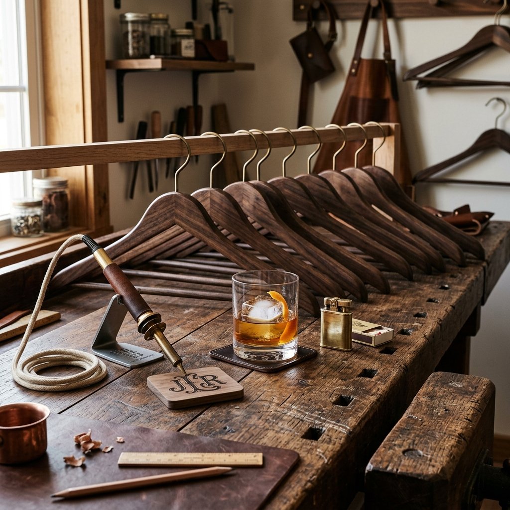 DIY Personalized Wooden Hangers: The Groomsmen Gift They'll Actually Use!