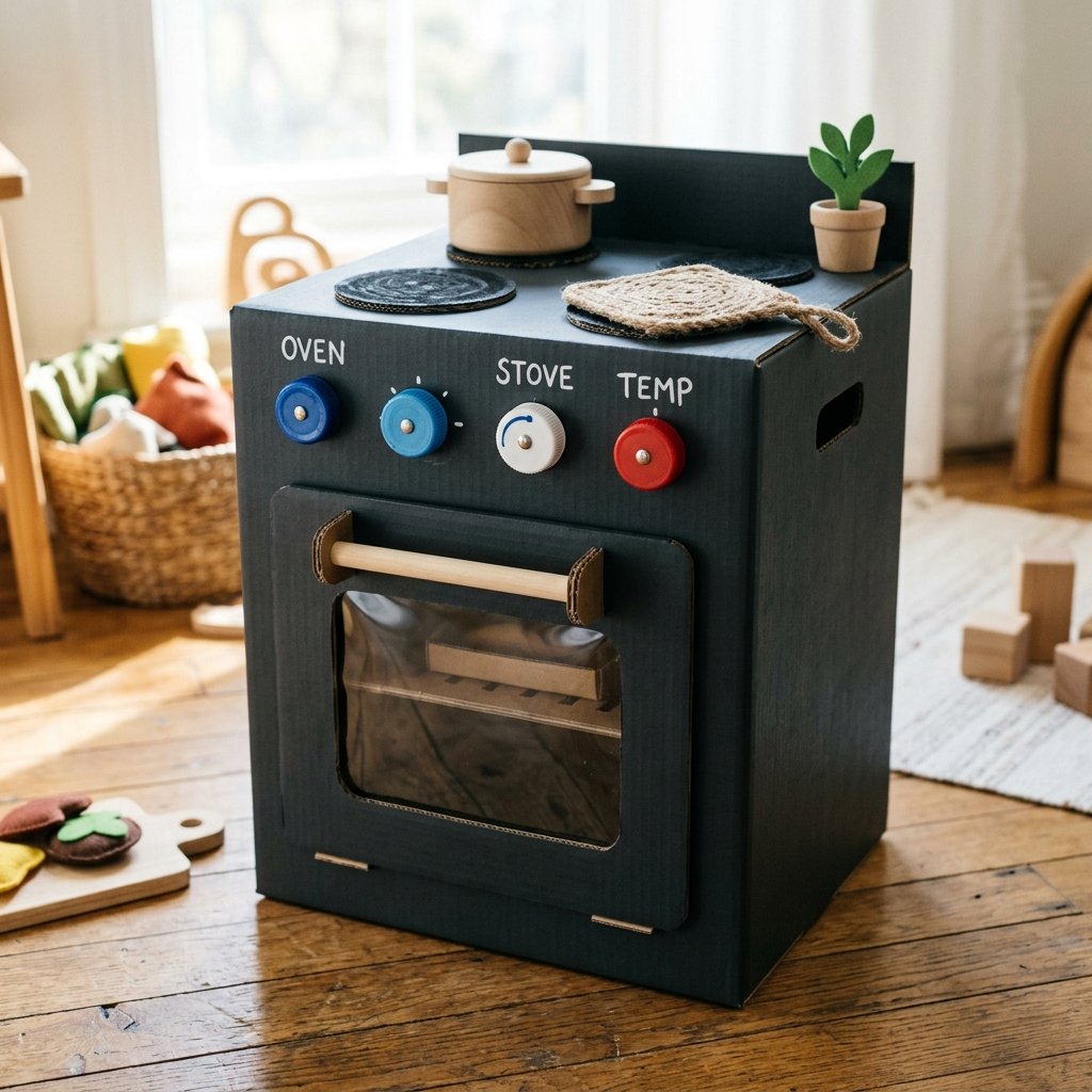 Don't Buy a Toy Kitchen! Build This Realistic Cardboard Stove for Free