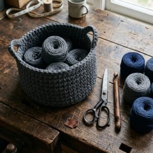 Don't Buy Storage Bins! How to Crochet a Gorgeous T-Shirt Yarn Basket for Free