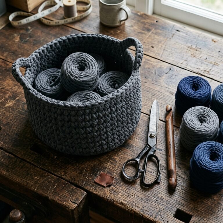 Don't Buy Storage Bins! How to Crochet a Gorgeous T-Shirt Yarn Basket for Free