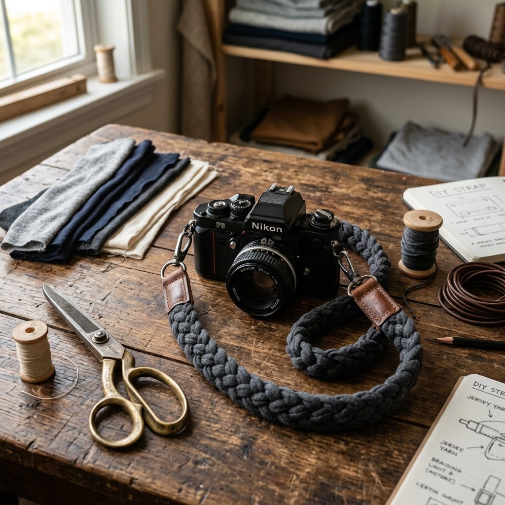 Don't Spend a Fortune on Camera Gear! Make This Cute DIY T-Shirt Yarn Camera Strap in 10 Minutes