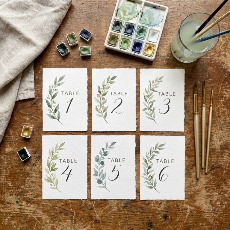 Easiest DIY Ever: Beautiful Watercolor Wedding Table Numbers for Under $10