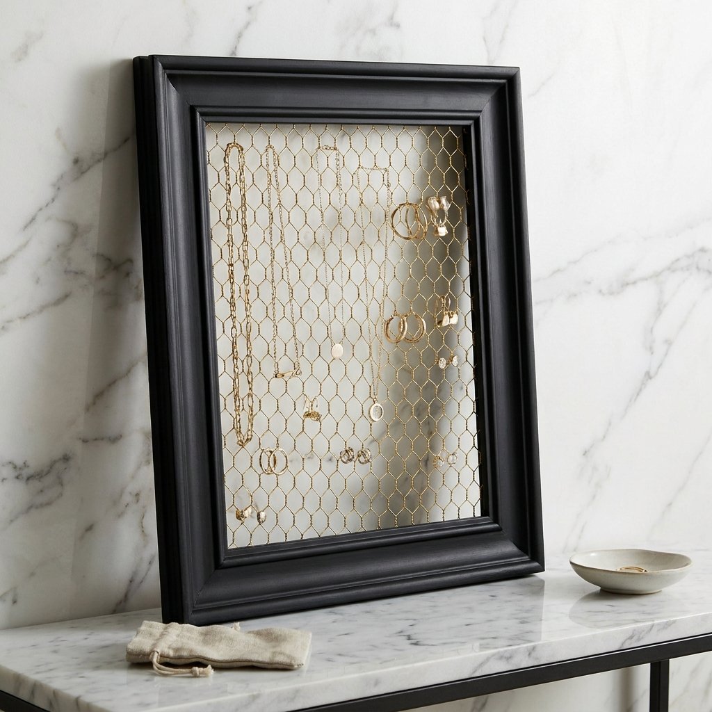 Elegant & Cheap: DIY Dollar Tree Picture Frame Jewelry Hanger Tutorial