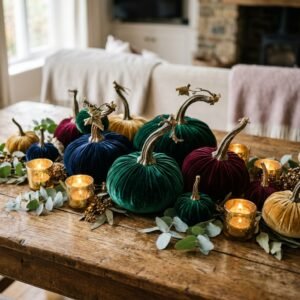 Elegant DIY Velvet Pumpkin Centerpieces That Look Fresh Off a Bridal Magazine Page