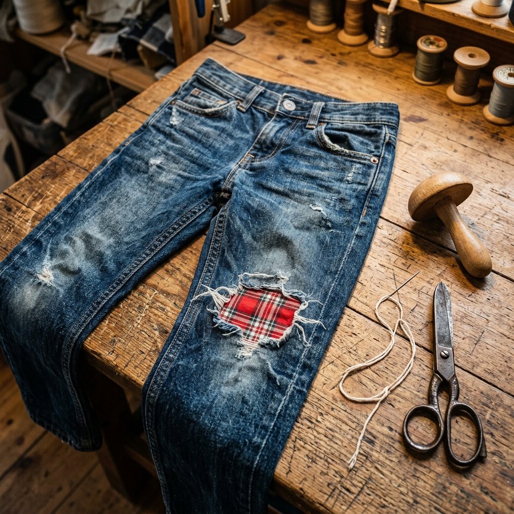 Extend Their Life! How to Patch Kids' Jeans Knees With Fun Fabric in 10 Minutes