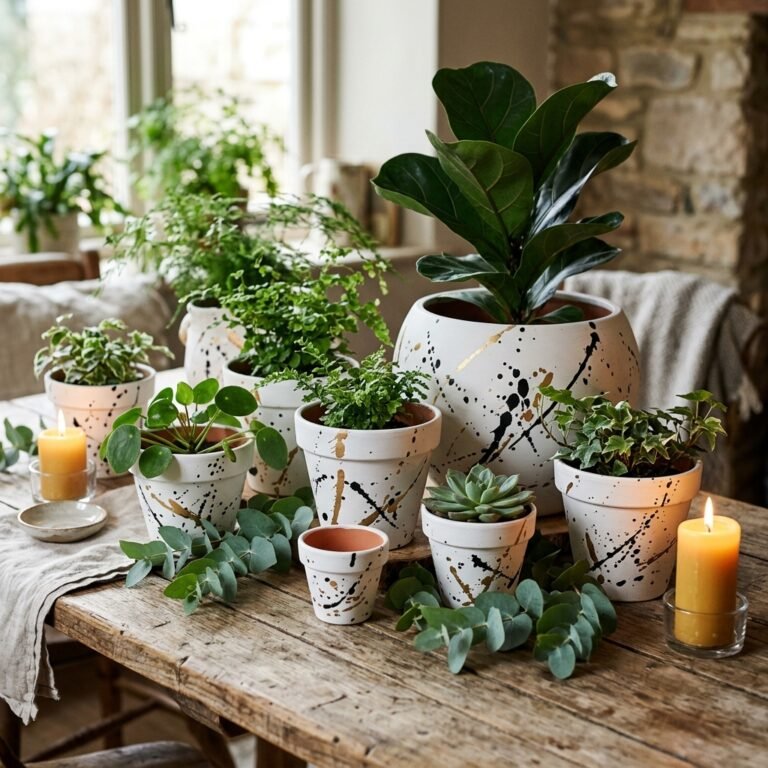 Forget Boring Vases! Create Stunning DIY Paint Splattered Terracotta Centerpieces for Pennies