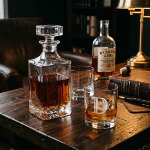 Genius Father's Day Gift: How to Etch Thrifted Glassware to Create a High-End DIY Whiskey Decanter Set