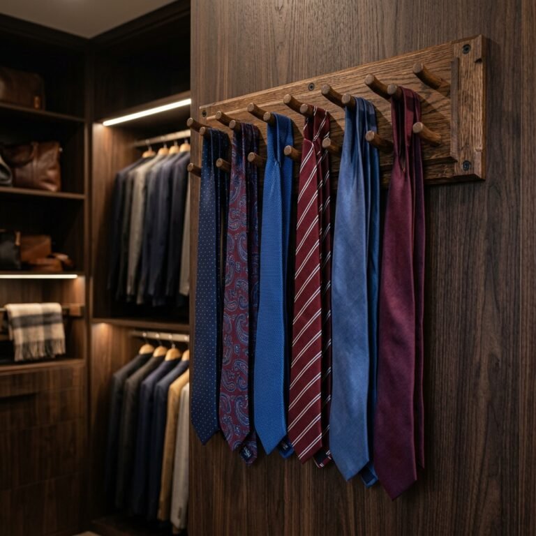 Get Organized for $5! DIY Wooden Tie Hanger Rack Plans Anyone Can Build