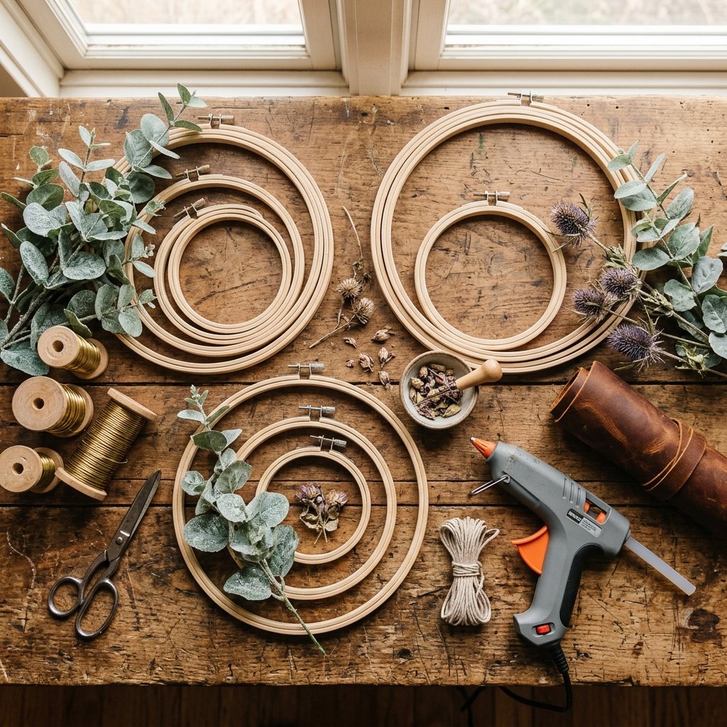 Get The Anthropologie Look For Less: Gorgeous DIY Embroidery Hoop Wreath Tutorial!