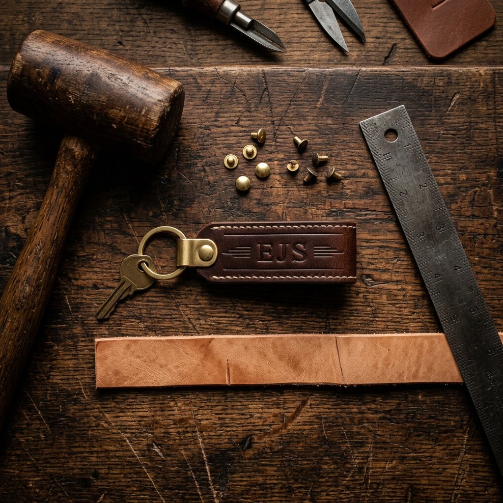 He'll Actually Use It: Super Easy DIY Leather Key Fobs for Under $3