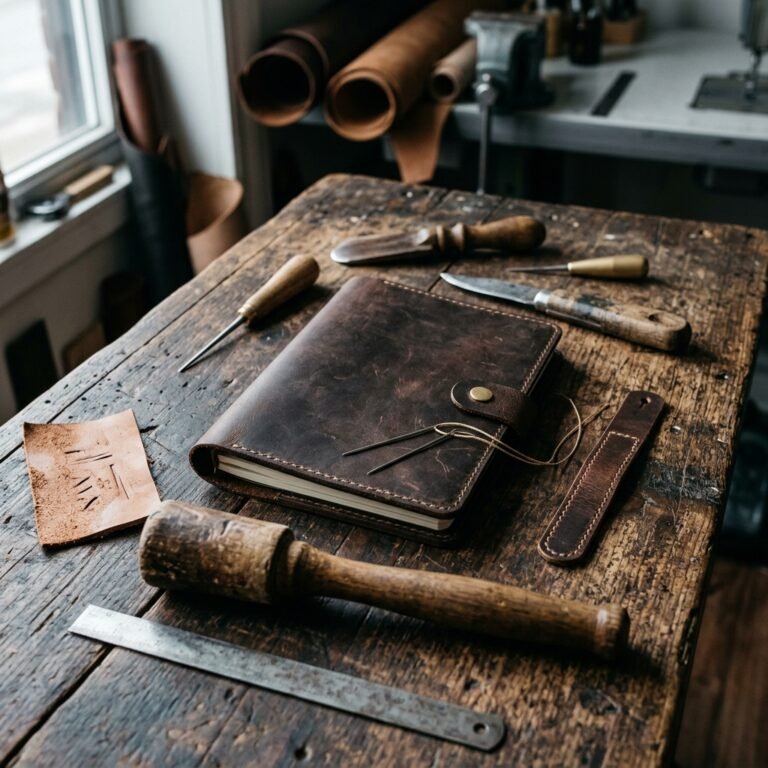 He'll Actually Use This! This DIY Personalized Leather Notebook Cover Costs Under $10 to Make