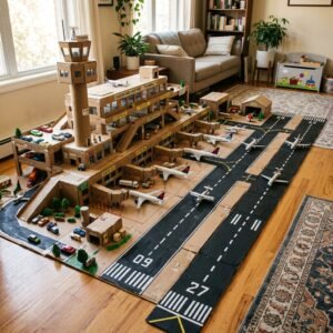 Hours of Quiet Play: How to Make an Awesome DIY Cardboard Airport and Runway for Toddlers