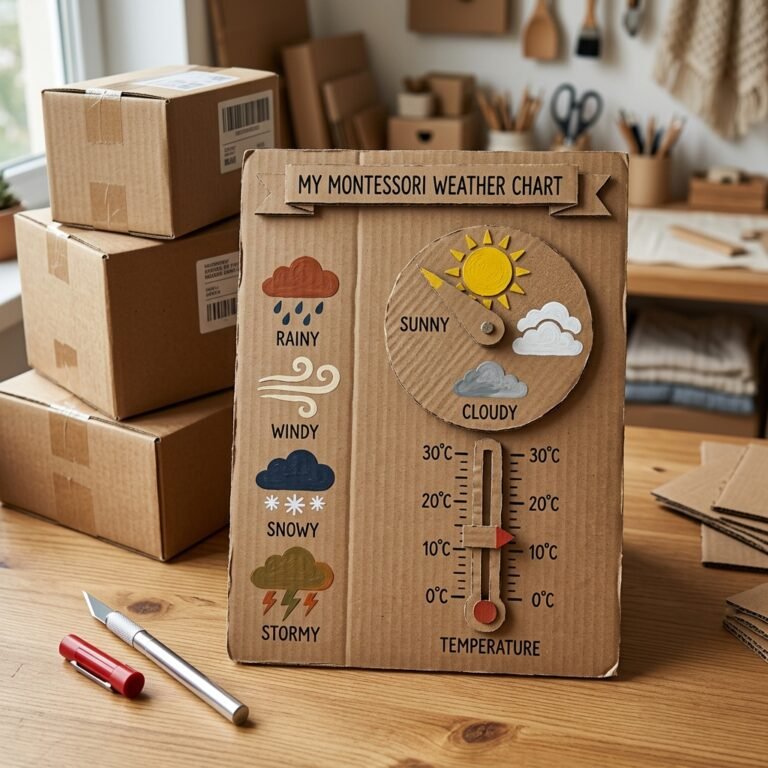 How to Build a Beautiful Montessori Weather Chart Using Only Old Shipping Boxes