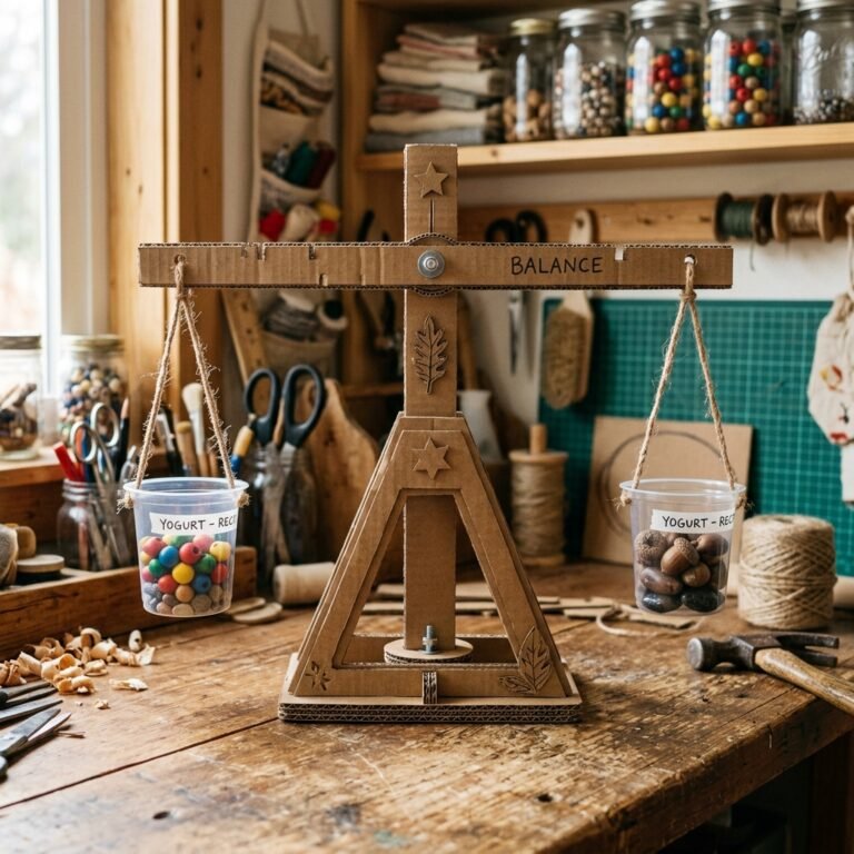 How to Build a Genius DIY Cardboard Balancing Scale for Montessori Math Practice