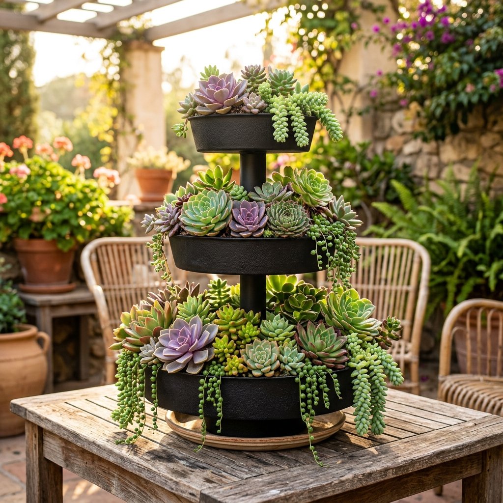 How to Build a Stunning Tiered Succulent Planter Using Cheap Dollar Store Pie Tins!