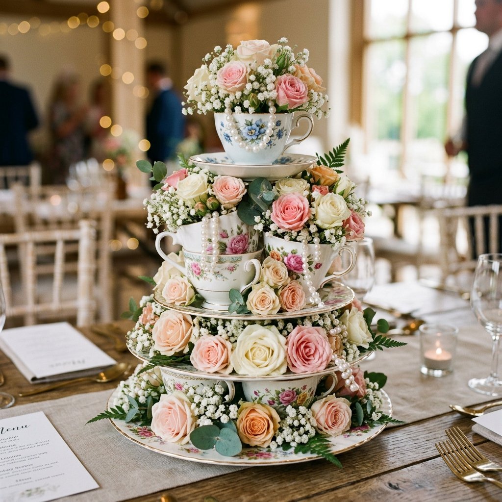 How To Create High-End Vintage Teacup Wedding Centerpieces On A Tiny Budget!