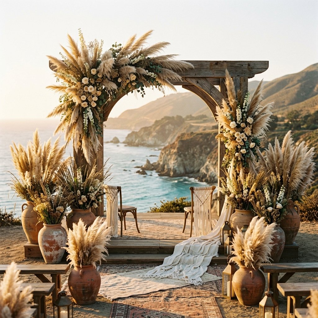 How to Get the Boho Pampas Grass Wedding Look for Pennies (Without Buying Expensive Florals!)