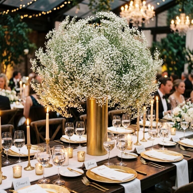 How to Make 10-Dollar Baby's Breath Centerpieces Look Like a Million-Dollar Luxury Wedding!