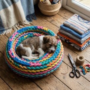 How to Make a Cozy DIY Pet Bed From Old T-Shirts (No Knitting Skills Required!)