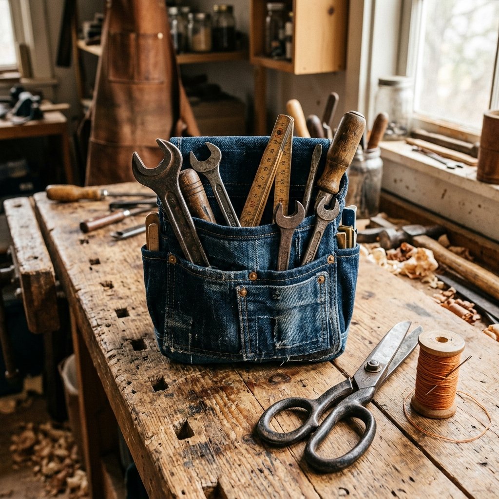 How to Make a DIY Upcycled Denim Tool Pouch That Will Keep Your Workspace Neat Instantly!