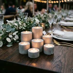 How to Make Chic DIY Concrete Tealight Candle Holders for a Modern Wedding Look