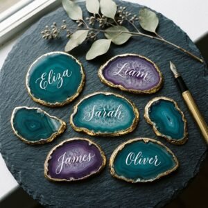 How to Make DIY Agate Slice Place Cards for a Fraction of the Retail Price!