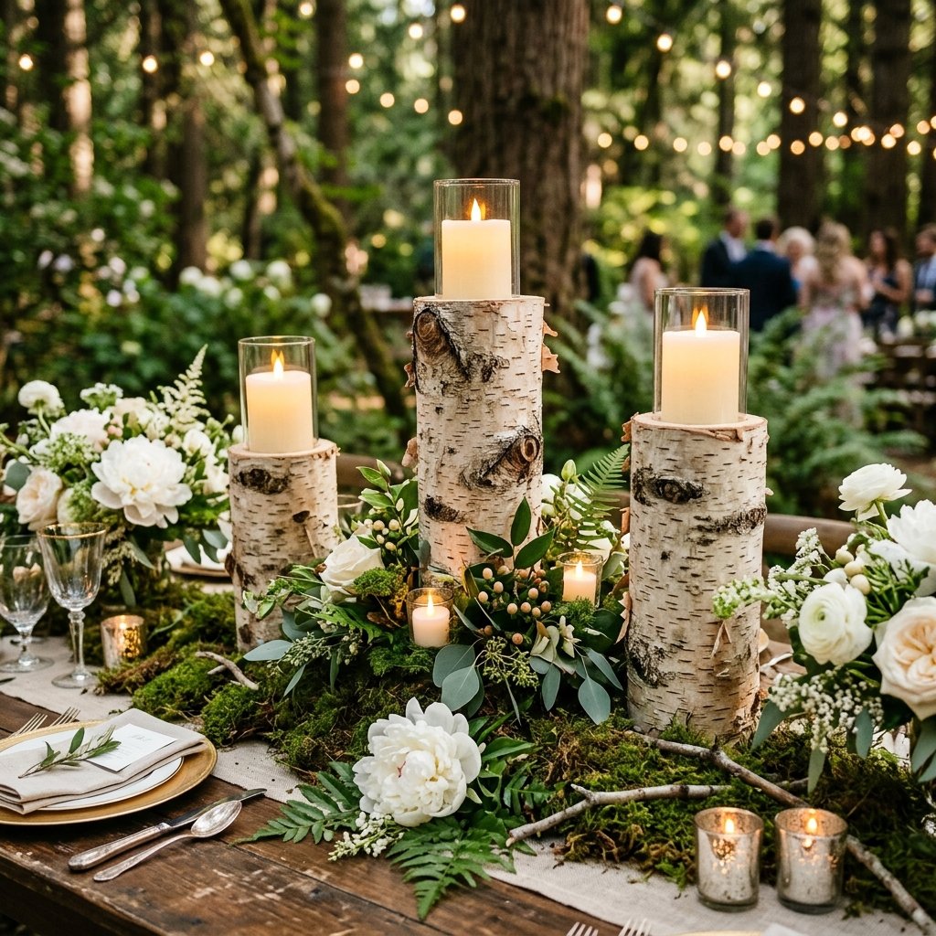 How to Make Insanely Beautiful DIY Faux Birch Bark Centerpieces for Your Rustic Wedding