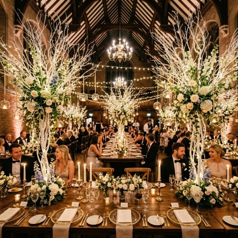 How to Make Jaw-Dropping Tall Wedding Centerpieces for Free Using Tree Branches