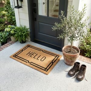 How to Paint a Cheap Plain Welcome Mat for a Designer Front Porch Look on a Budget