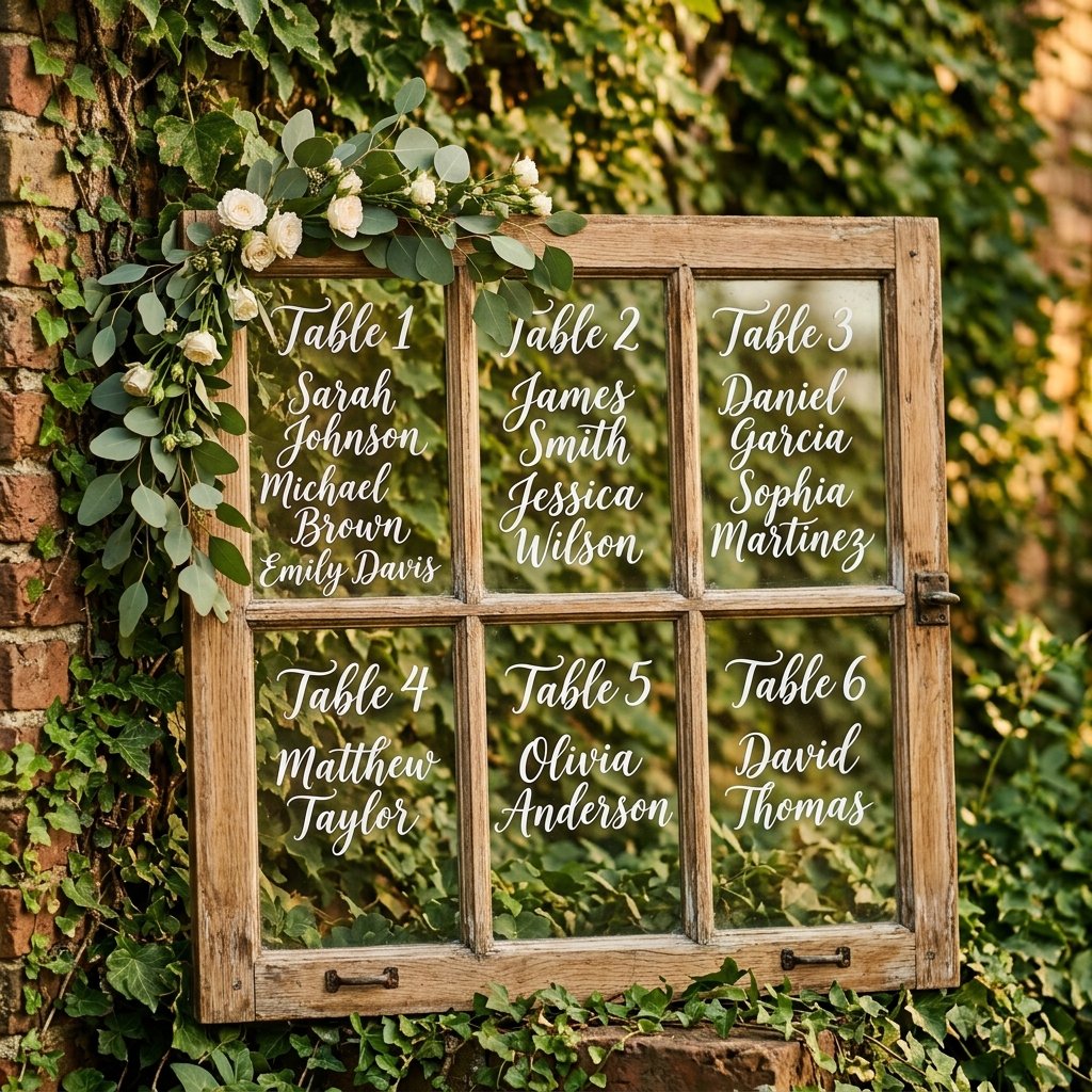 How to Turn a Thrifted Window Frame Into a Jaw-Dropping DIY Wedding Seating Chart on a Dime