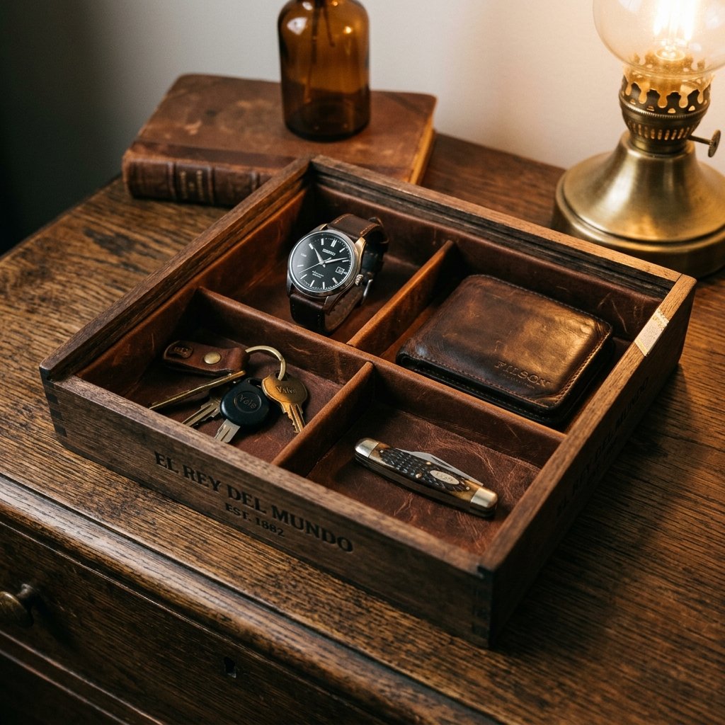 How to Turn an Old Cigar Box Into a Gorgeous DIY Valet Tray He Will Actually Use Every Day