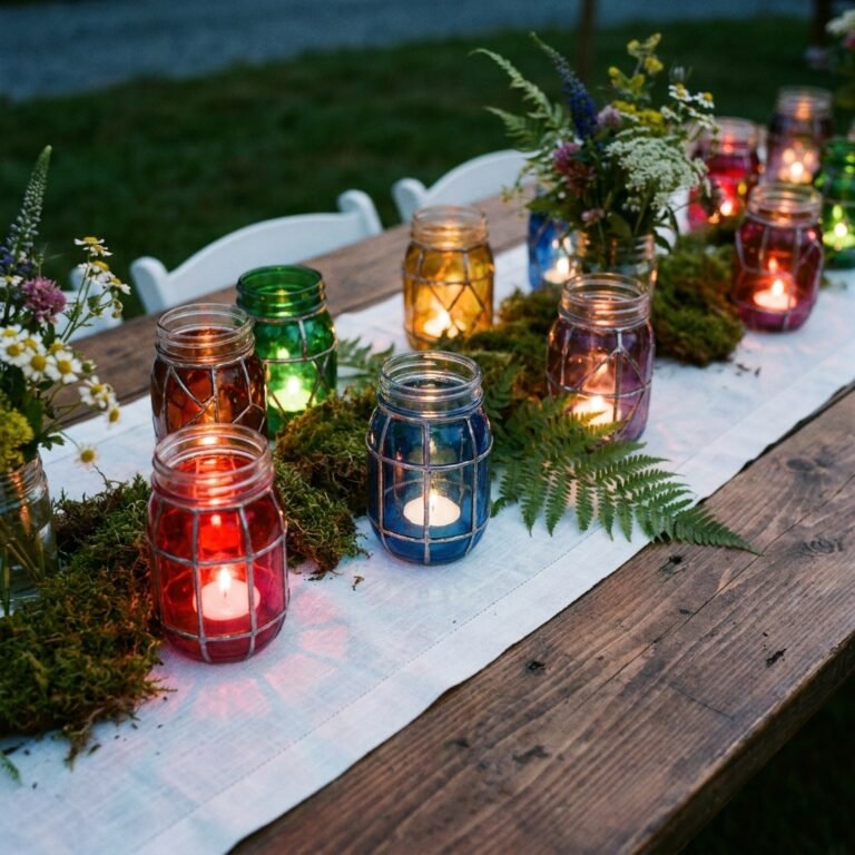 How to Turn Trash Into Treasure: Jaw-Dropping Faux Stained Glass Wedding Centerpieces for Pennies
