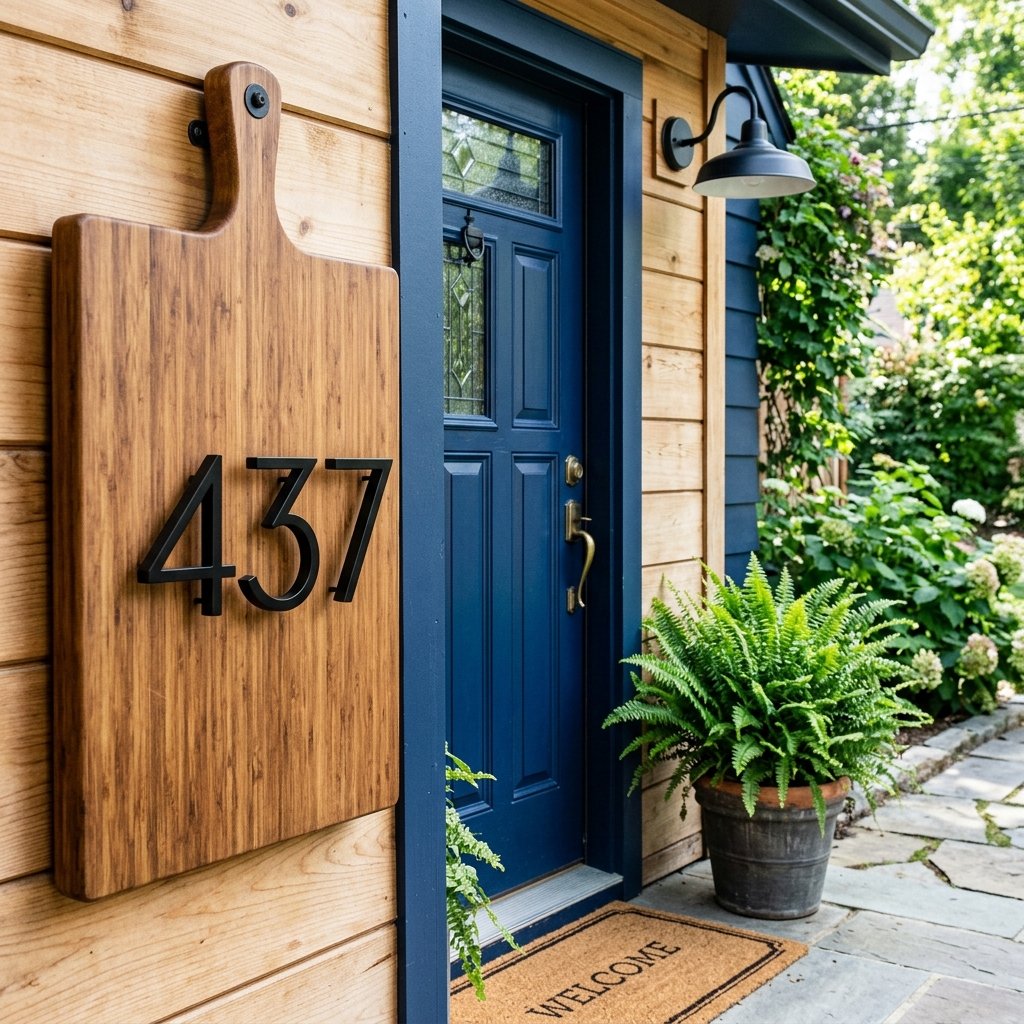 Increase Your Curb Appeal Instantly with This $5 DIY Dollar Tree Cutting Board House Number Sign