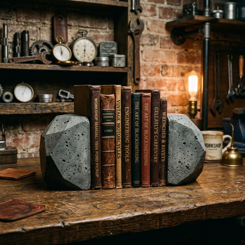 Industrial Chic: How to Make DIY Concrete Bookends for the Ultimate Man Cave Decor