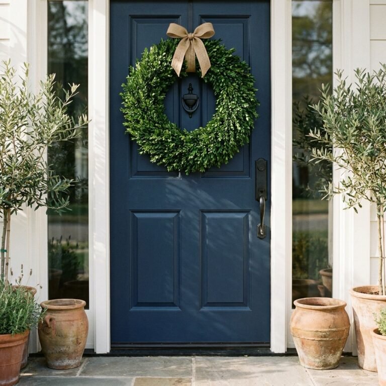 Instantly Boost Curb Appeal! This Genius Faux Boxwood Door Wreath Dollar Tree Hack Costs Almost Nothing