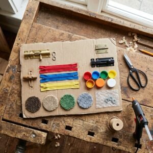 Keep Toddlers Busy for Hours! How to Make a Cardboard Sensory Board for Toddlers