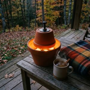 Keep Your Porch Warm All Autumn with This Genius DIY Dollar Tree Terracotta Pot Heater Hack